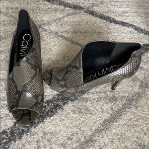 Calvin Klein Snake Print Heels Nastassia
